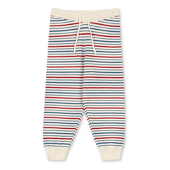 Konges Sløjd - Pantalón de punto de algodón orgánico a rayas Manis | Crudo