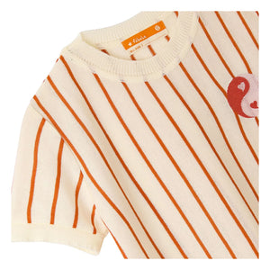 Fábula - Camiseta de rejilla Yin Yang a rayas | Crudo