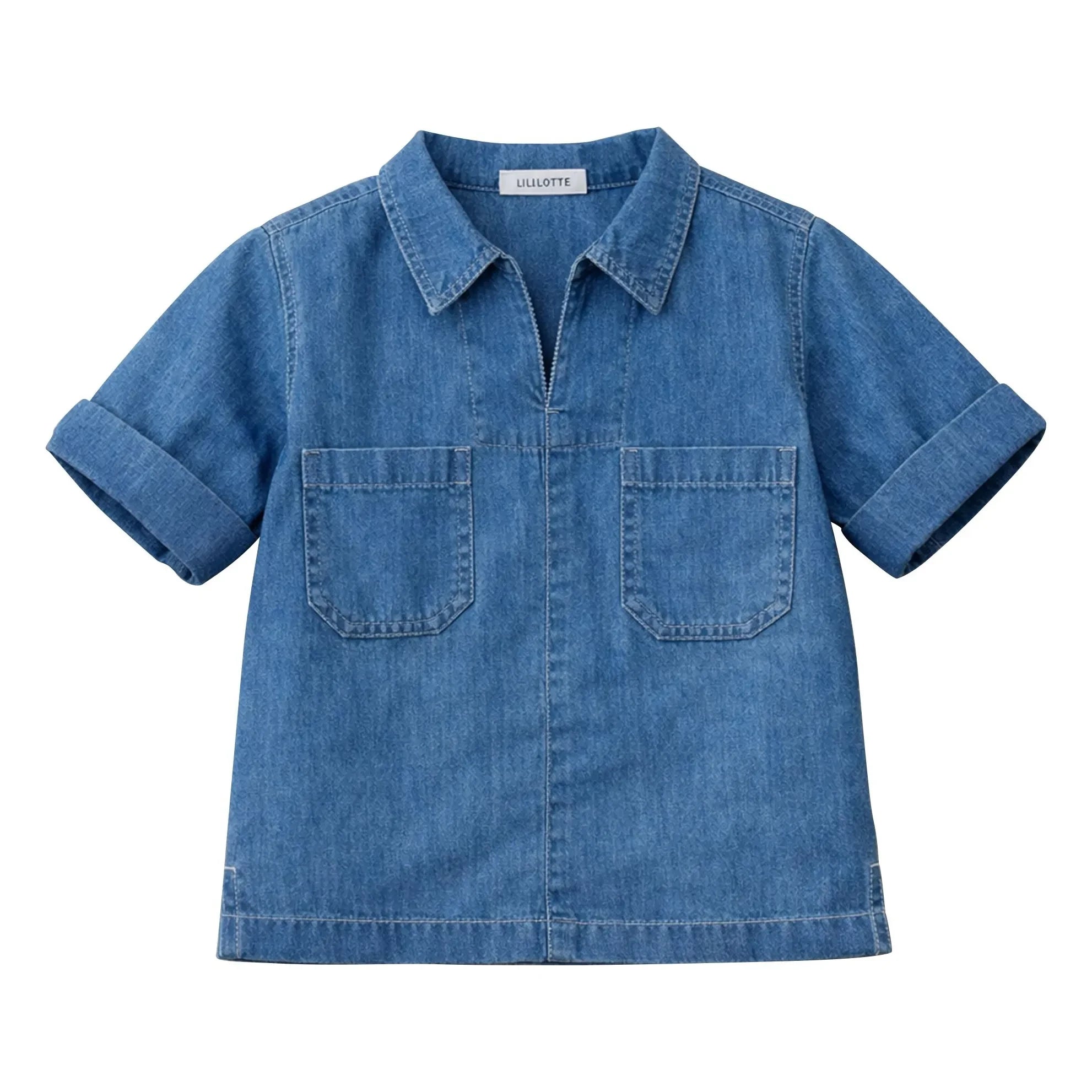 Lililotte - Camisa de algodón orgánico Carl Tencel | Azul denim
