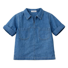Lililotte - Camisa de algodón orgánico Carl Tencel | Azul denim