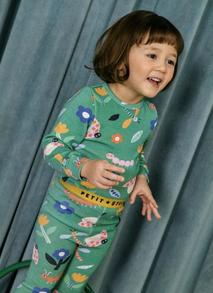 Petit Stella - Pijama de libélulas de algodón Pima y modal | Verde