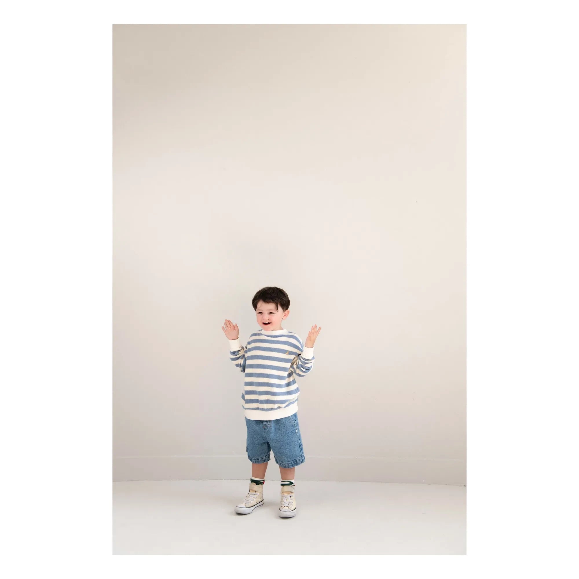 Jenest - Sudadera de algodón orgánico con rayas Kay | Azul