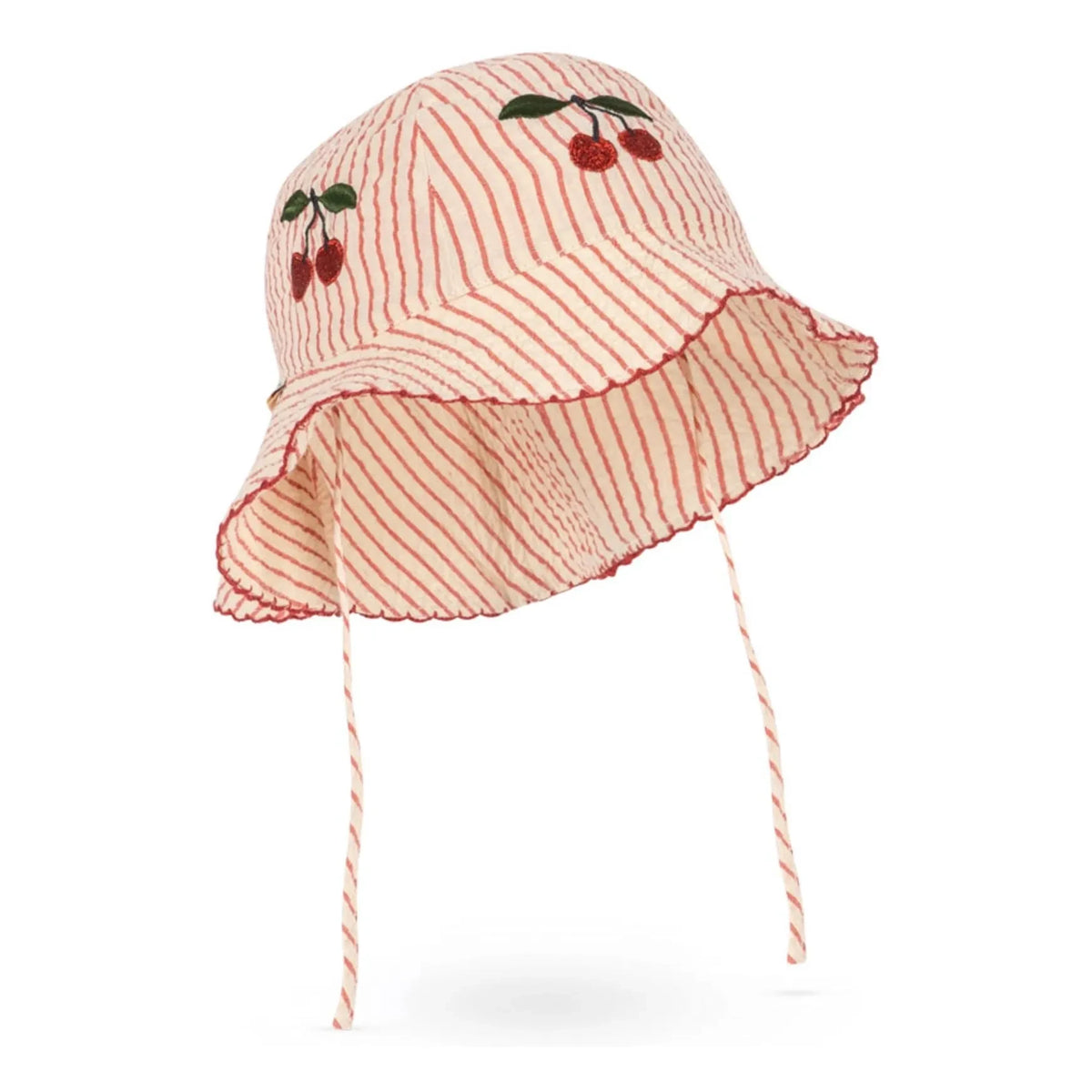 Konges Sløjd - Gorro de rayas de algodón orgánico Ellie | Rojo