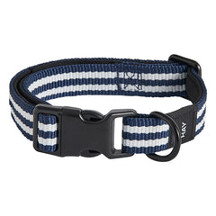 Hola - Collar de perro a rayas | Azul
