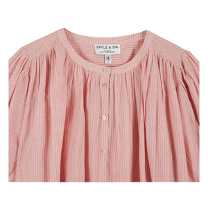 Emile et Ida - Blusa Rosa de Algodón Khadi