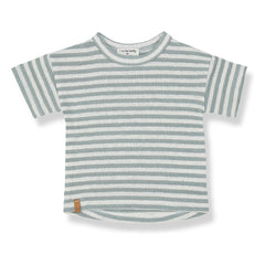 1+ en la familia - Camiseta de Lino a Rayas Saus | Verde Agua