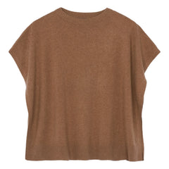 Bompard - Poncho de cuello barco de cachemira | Caramelo