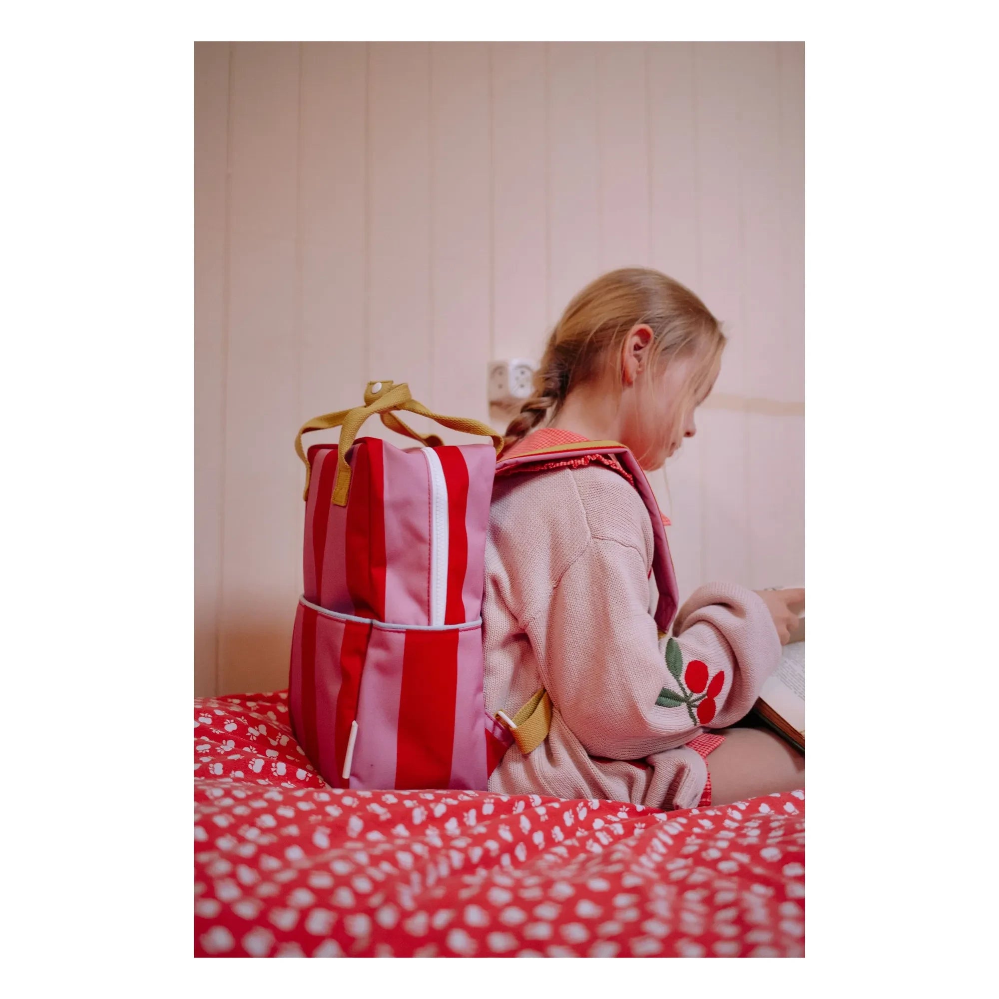 Sticky Lemon - Mochila rayada mediana | Fucsia