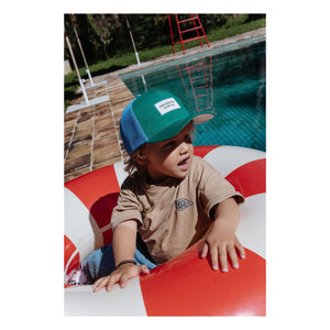 Hola Hossy - Gorra trucker de algodón orgánico con visera curva Mini Flat | Verde