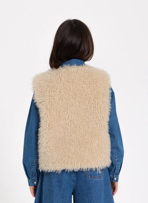 Hundred Pieces - Joyce Chaqueta sin mangas de pelo | Beige