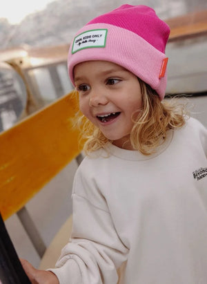 Hello Hossy - Gorro de algodón orgánico con bloques de color | Rosa