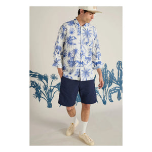 Universal Works - Camisa Camp Jungle Canvas | Blanco