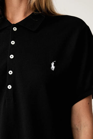 Camiseta de mujer de algodón con cuello Polo Ralph Lauren