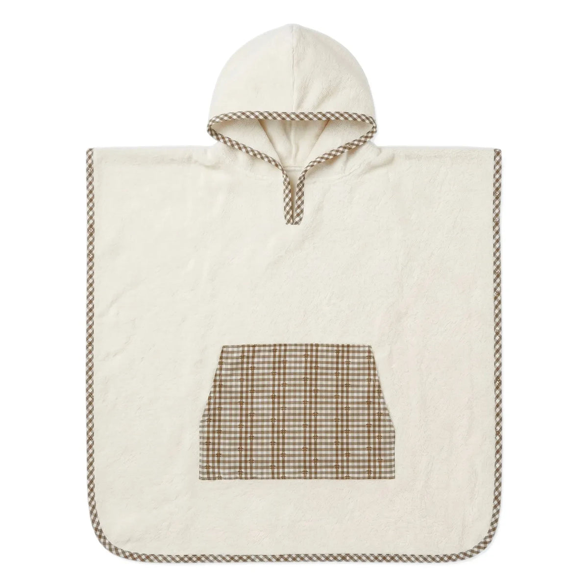 Editions Aimable - Poncho de baño Paula | Algodón Vichy Noisette