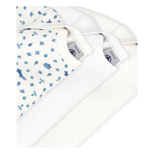 Petit Bateau - 3'lü Organik Pamuk Tilki Body Seti | Mavi