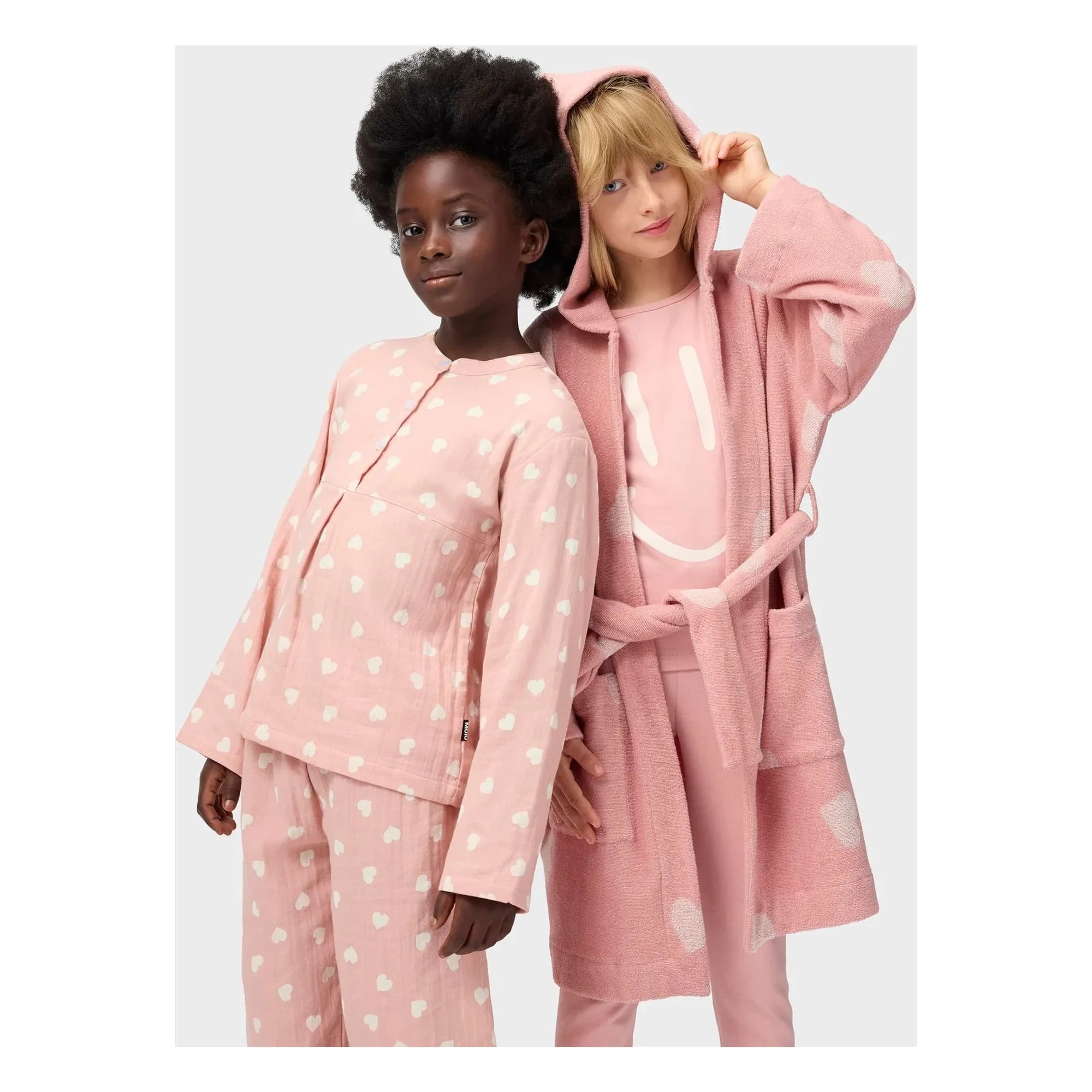 Pijama de algodón orgánico Molo - Lue Smiley | Rosa empolvado