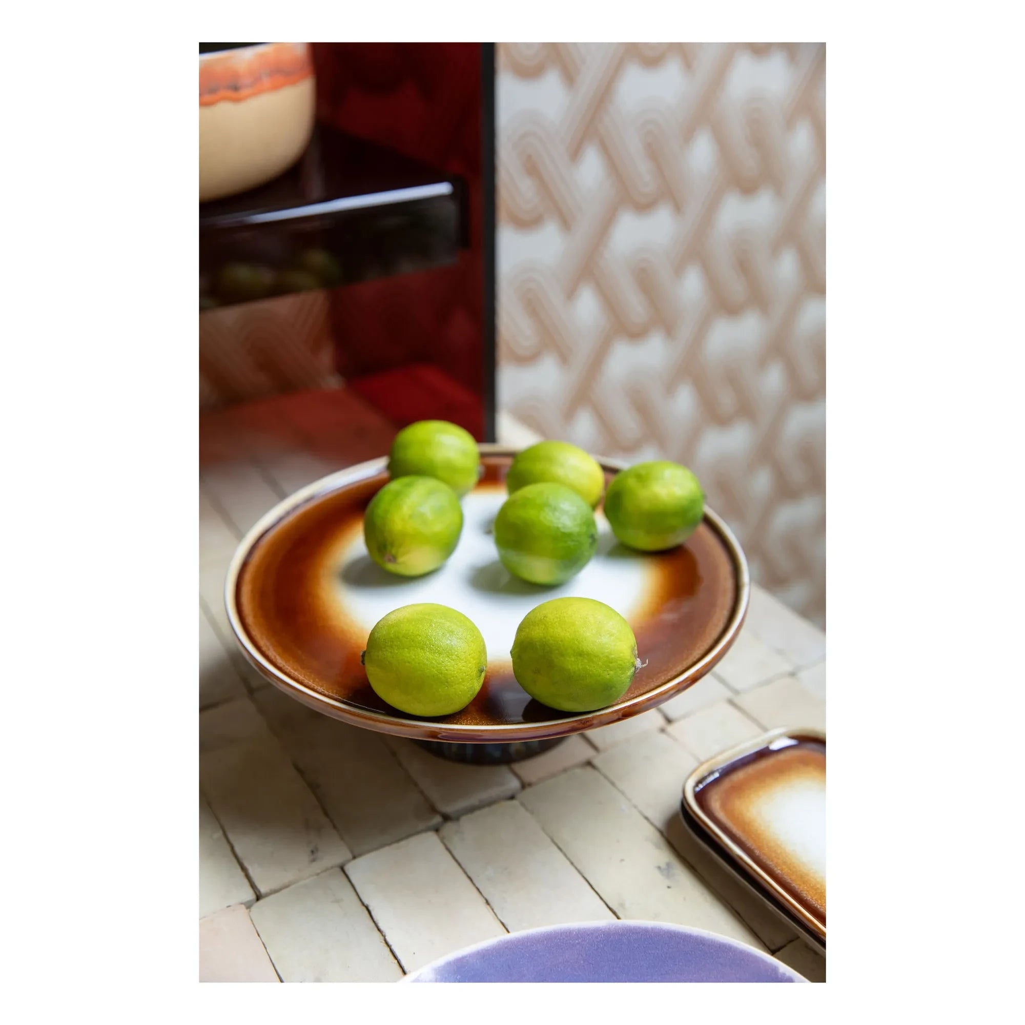 HKliving - Plato de tarta de gres | Crema