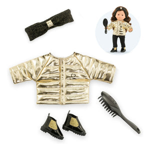 Corolle - Set de costura de chaqueta y accesorios para muñeca de 36 cm | Dorado