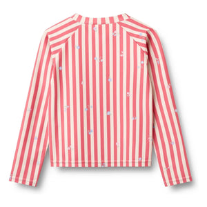 Wheat - Camiseta de baño con protección UV de fibra reciclada a rayas Ada | Rojo