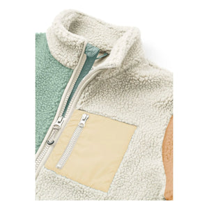 Liewood - Chaqueta Nelson de sherpa de fibra reciclada con bloques de color | Verde