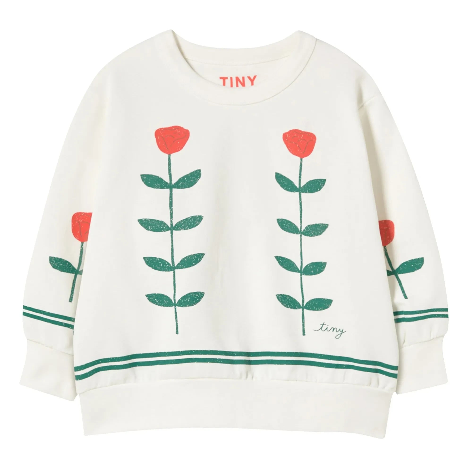 Tinycottons - Sudadera con flores de algodón orgánico | Blanco