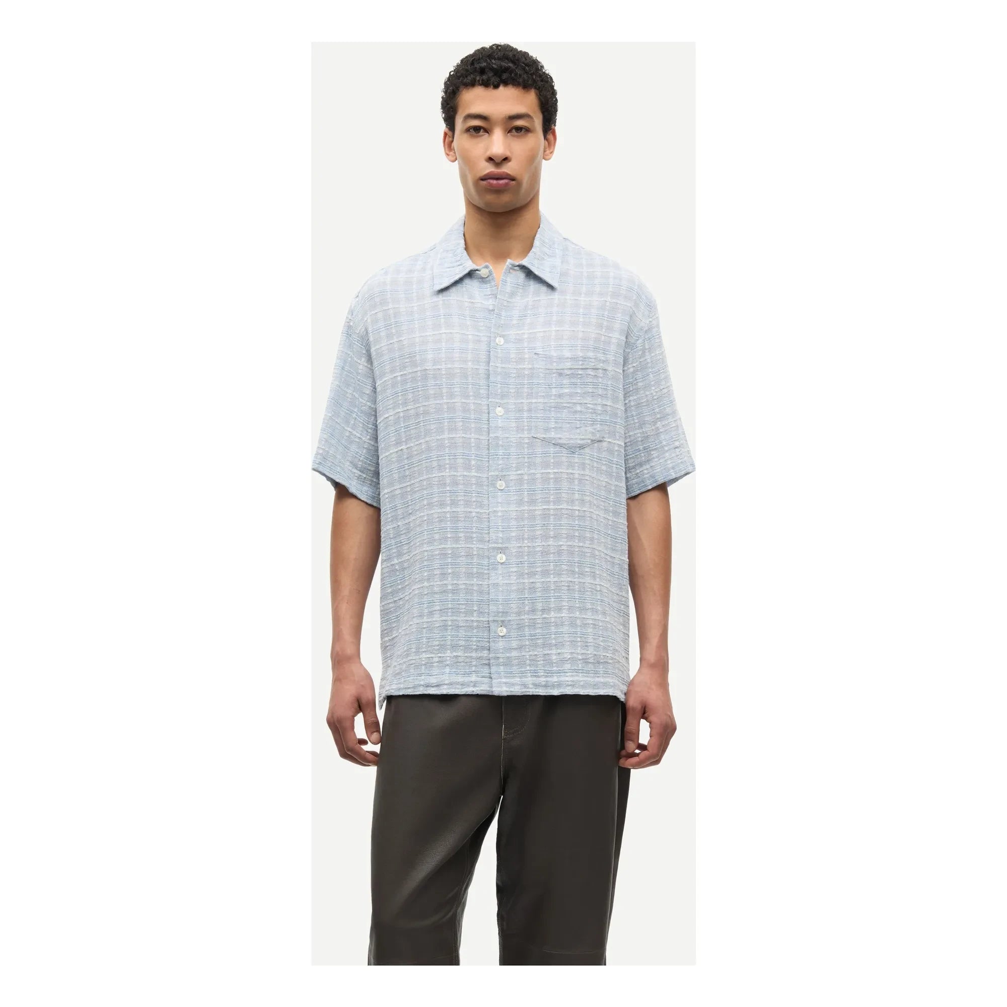 Samsoe Samsoe - Camisa de manga corta de algodón Saayo | Azul claro