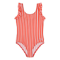 Bañador con volantes de rayas Jera Mini | Rojo