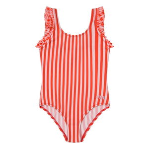 Bañador con volantes de rayas Jera Mini | Rojo