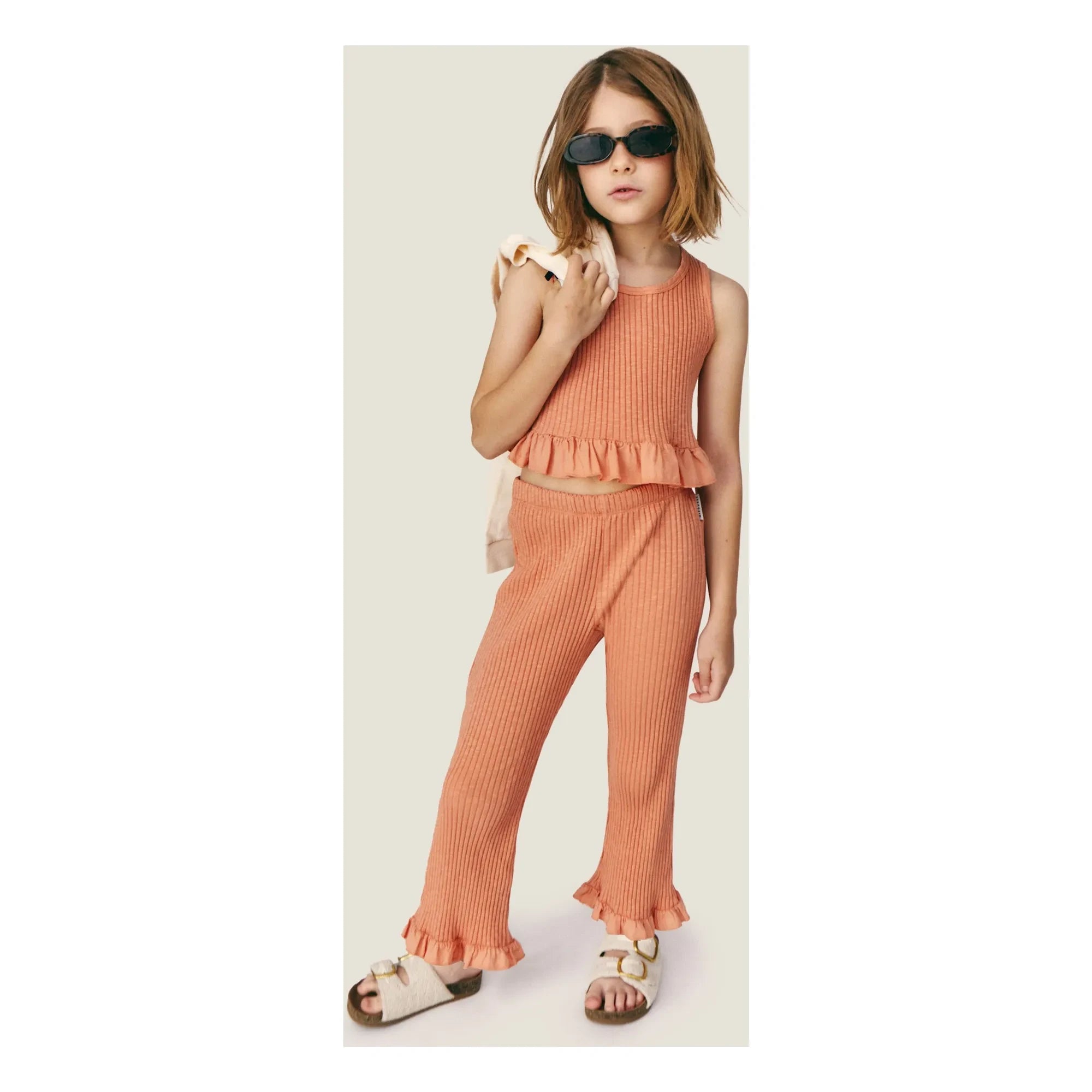 Mipounet - Pantalón de pana de algodón orgánico Zoé | Naranja