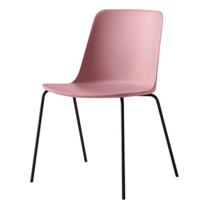 & Tradition - Silla Rely HW65, estructura negra | Rosa