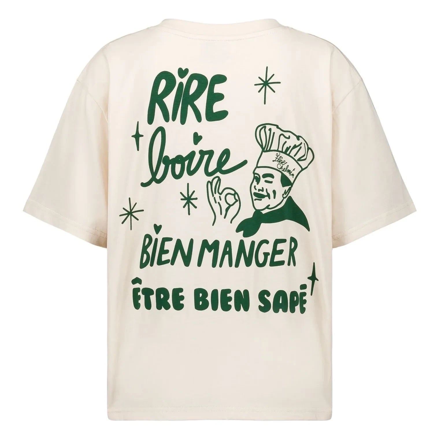 Camiseta de algodón Elise Chalmin - Pizza Yolo | Verde
