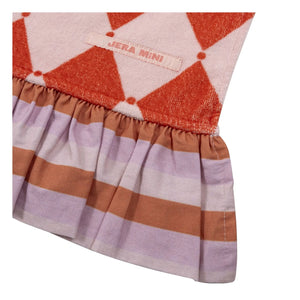 Jera Mini - Toalla fouta de rizo con volantes Losange | Rosa