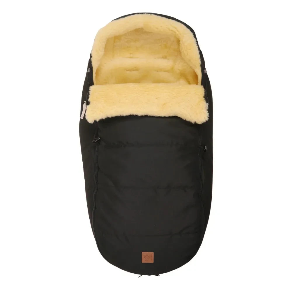 Kaiser - Saco de piel de oveja prémium para pies | Negro