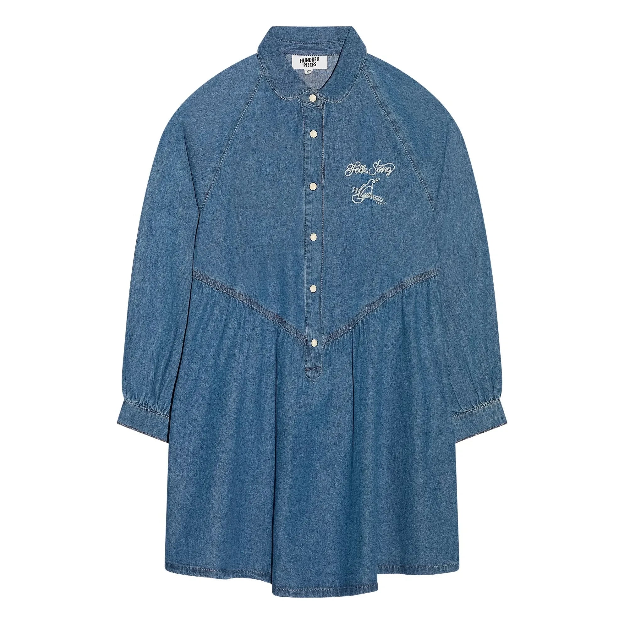 Hundred Pieces - Vestido vaquero bordado Shirley | Azul vaquero