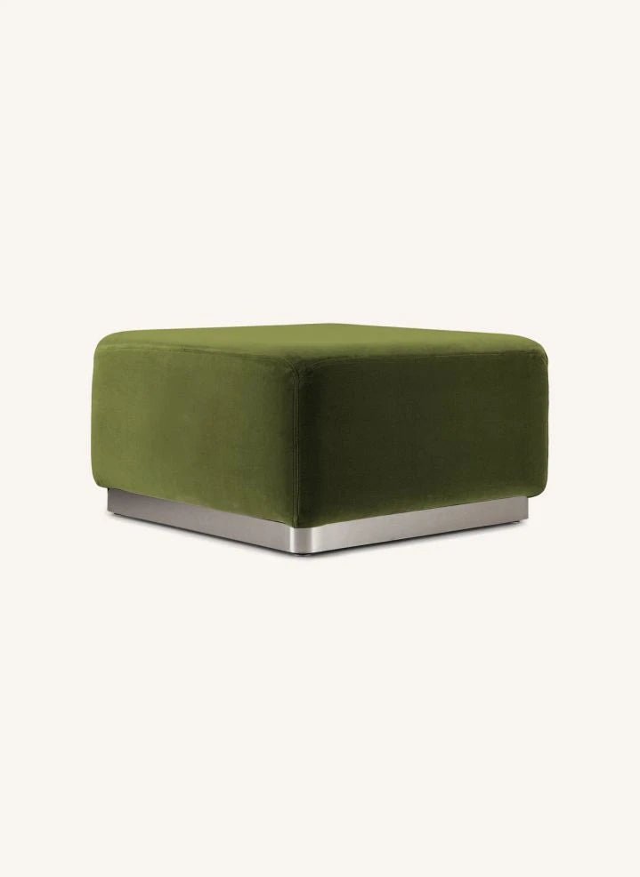 The Socialite Family - Ottomán de Terciopelo Suave | Verde Oliva
