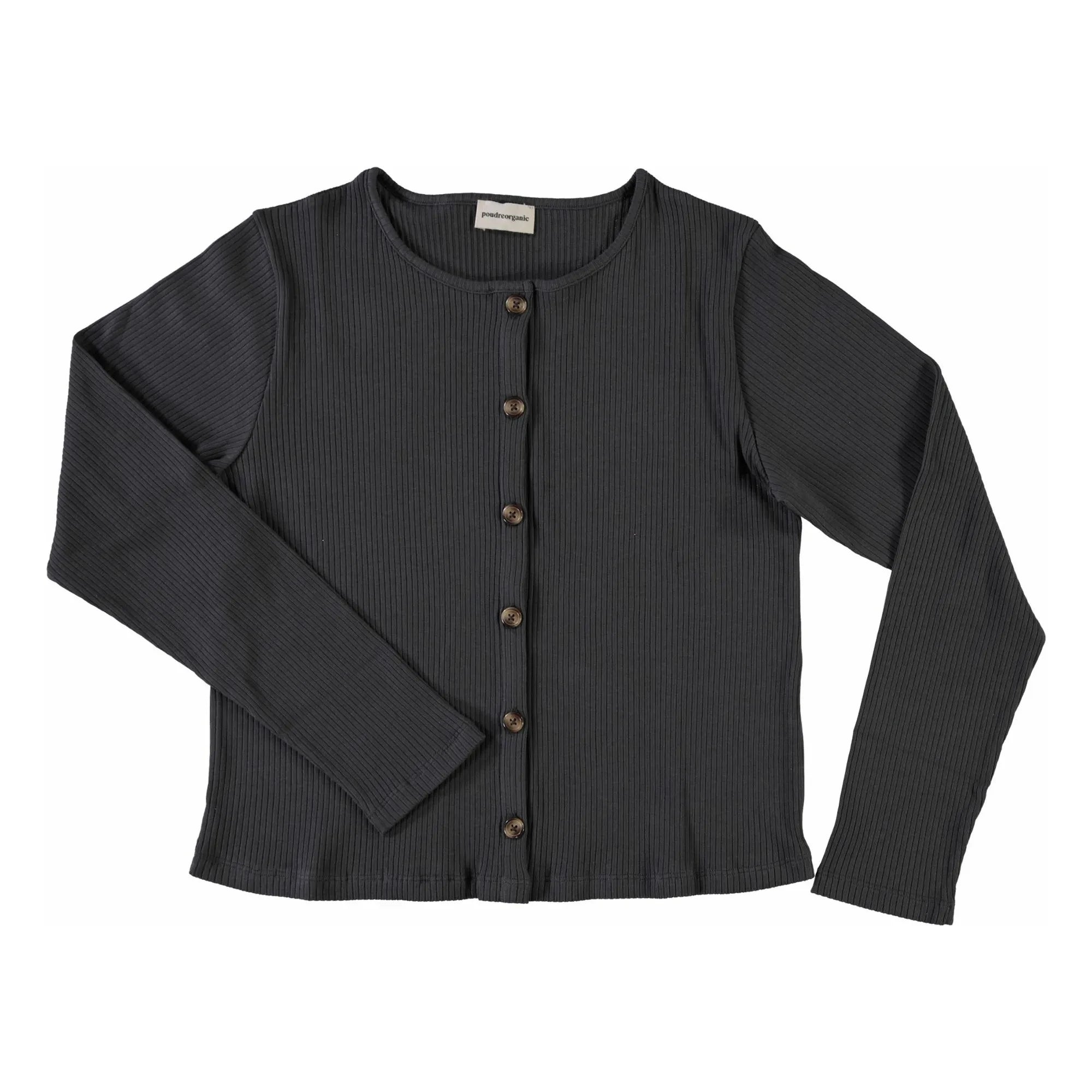 Poudre Organic - Cárdigan de canalé Hélénie - Colección Mujer | Negro