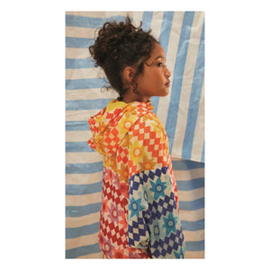 Fabula - Cortavientos Damier Fleurs | Naranja