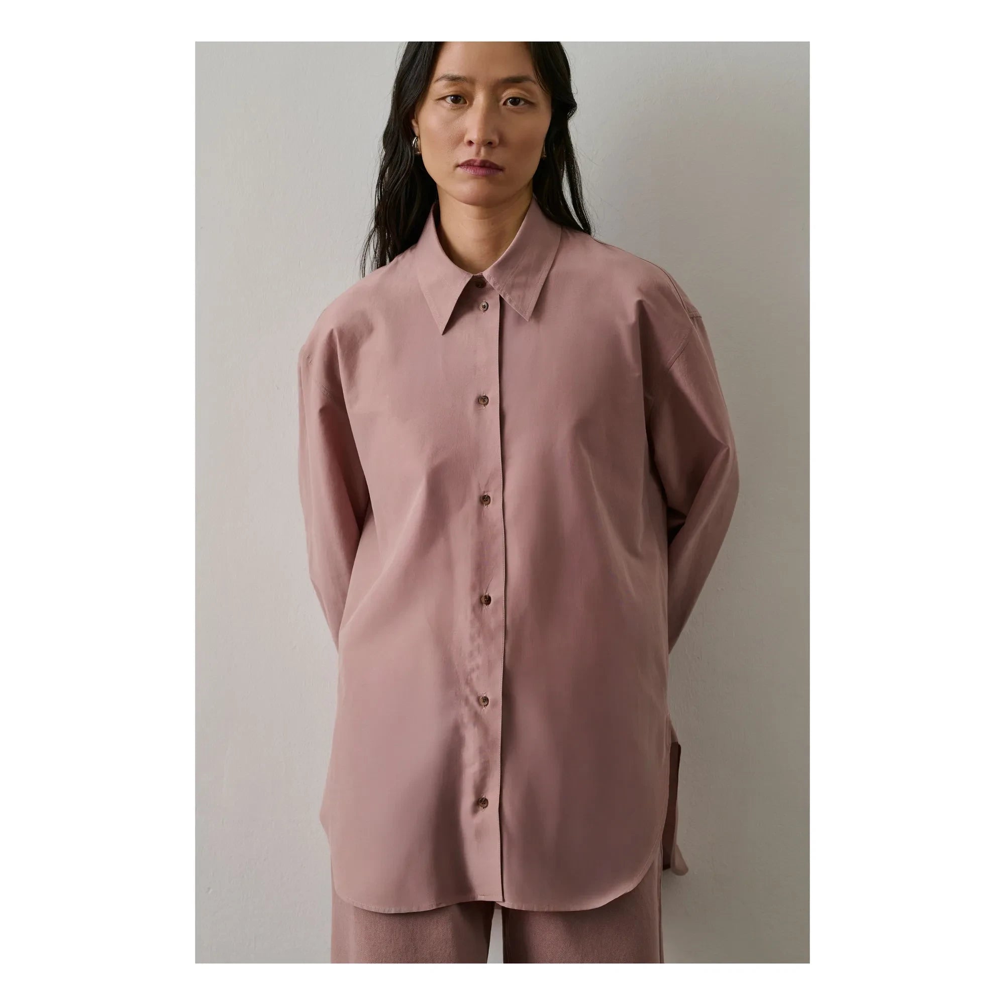 Soeur - Blusa de algodón orgánico Rosewood con estampado de granada