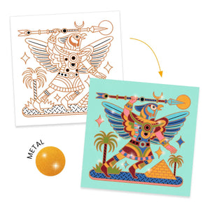 Djeco - Hojas para colorear de Guerreros Animales