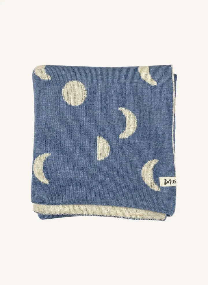 Bayiri - Moons Manta de lana merino | Azul