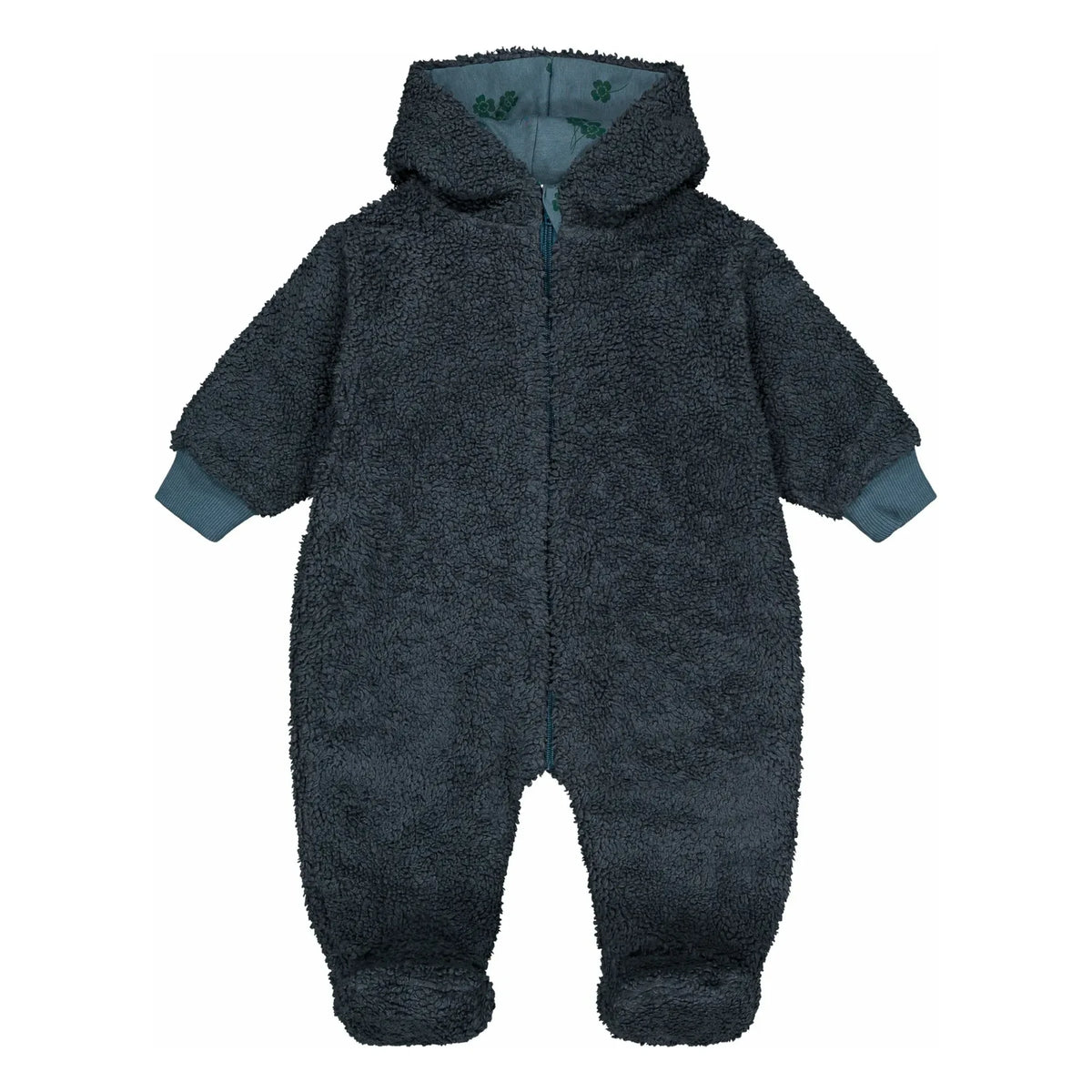 Studio Bohème - Piloto Sherpa Pacha Tréboles Algodón Orgánico | Gris azul