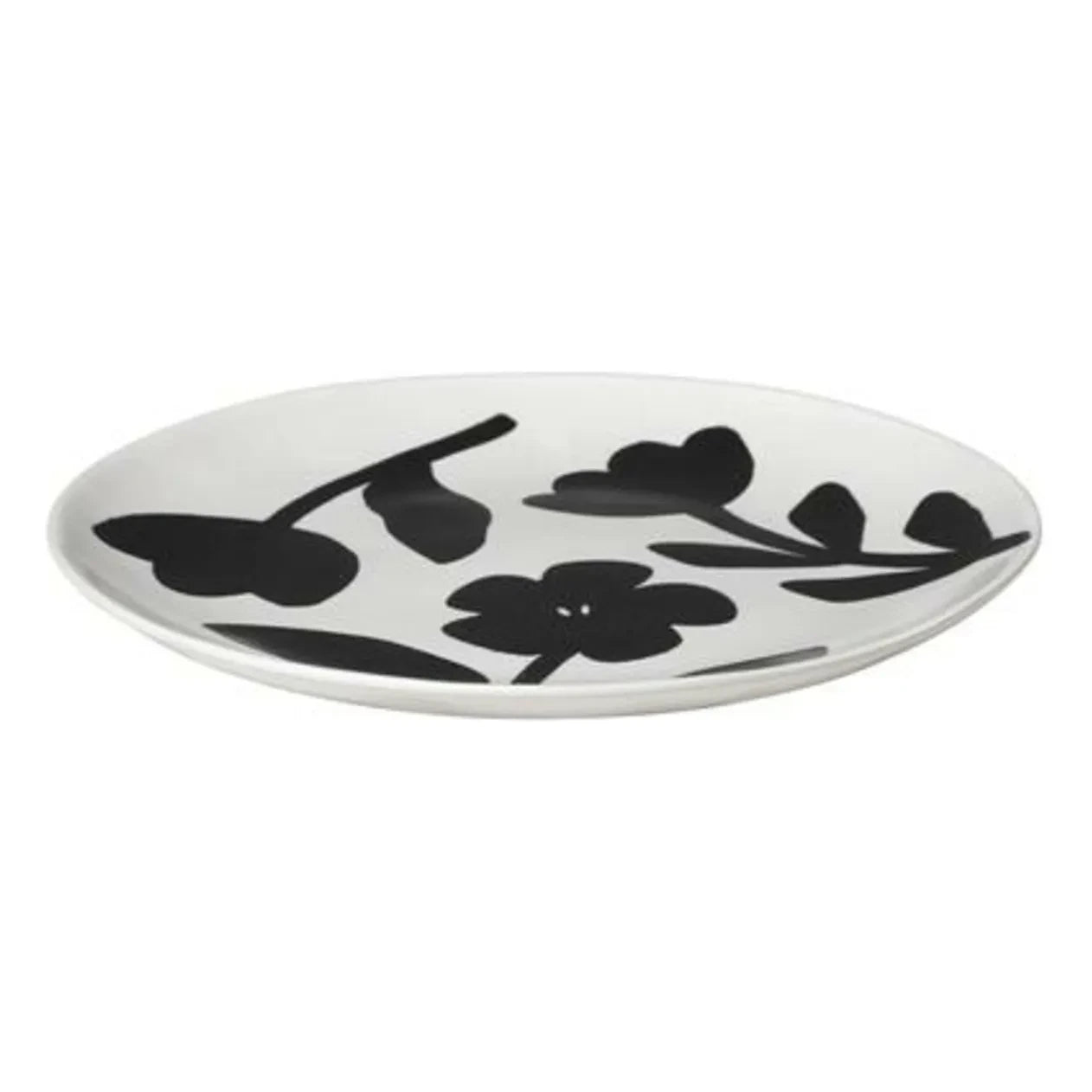 Broste Copenhagen - Plato cerámico de gres Flora | Negro