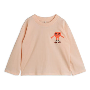 Mini Rodini - Camiseta Corazón Algodón Orgánico | Rosa Empolvado
