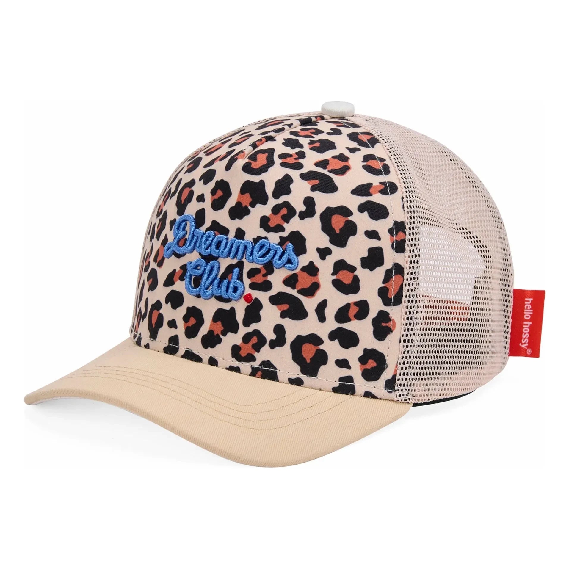 Hello Hossy - Gorra Trucker con Visera Curva Leopardo Fibras Recicladas | Crema