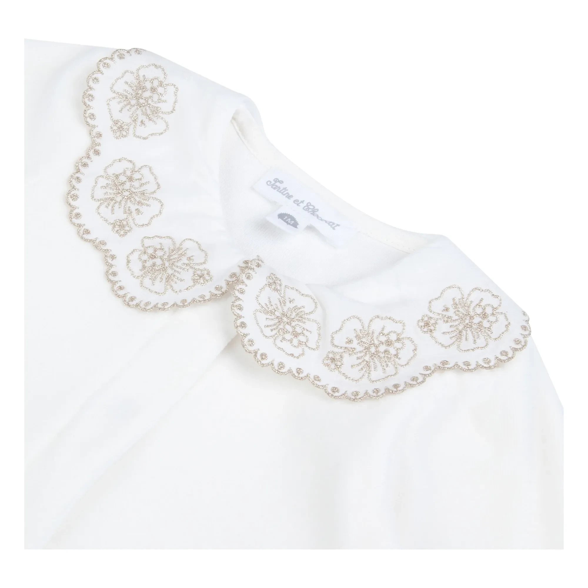 Tartine et Chocolat - Conjunto de pijama con cuello Claudine bordado | Crudo