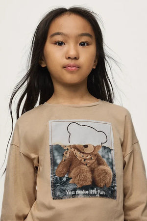 Blusa de algodón de manga larga Mayoral para niños