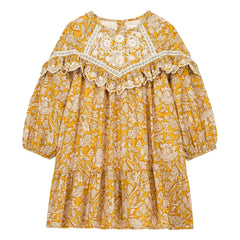 Louise Misha - Vestido de algodón orgánico Orana Fleurie | Miel