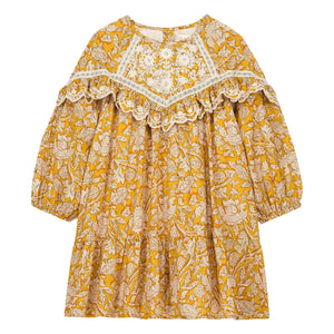 Louise Misha - Vestido de algodón orgánico Orana Fleurie | Miel