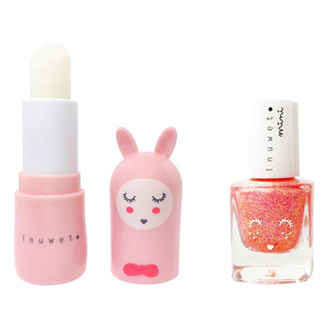 Inuwet - Set dúo de bálsamo labial de fresa y barniz a base de agua