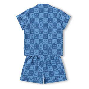 Molo - Lexi Damier Pijama corto de algodón orgánico | Azul